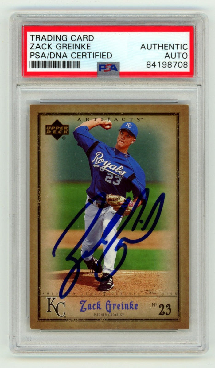 Zack Greinke 2006 Upper Deck Artifacts #42 Signed Auto PSA/DNA Authenticated-Powers Sports Memorabilia