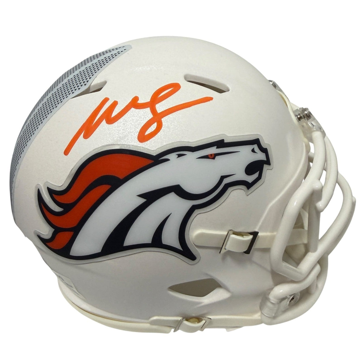 Willis McGahee Signed Denver Broncos Alt White Mini Helmet JSA Wit. COA-Powers Sports Memorabilia