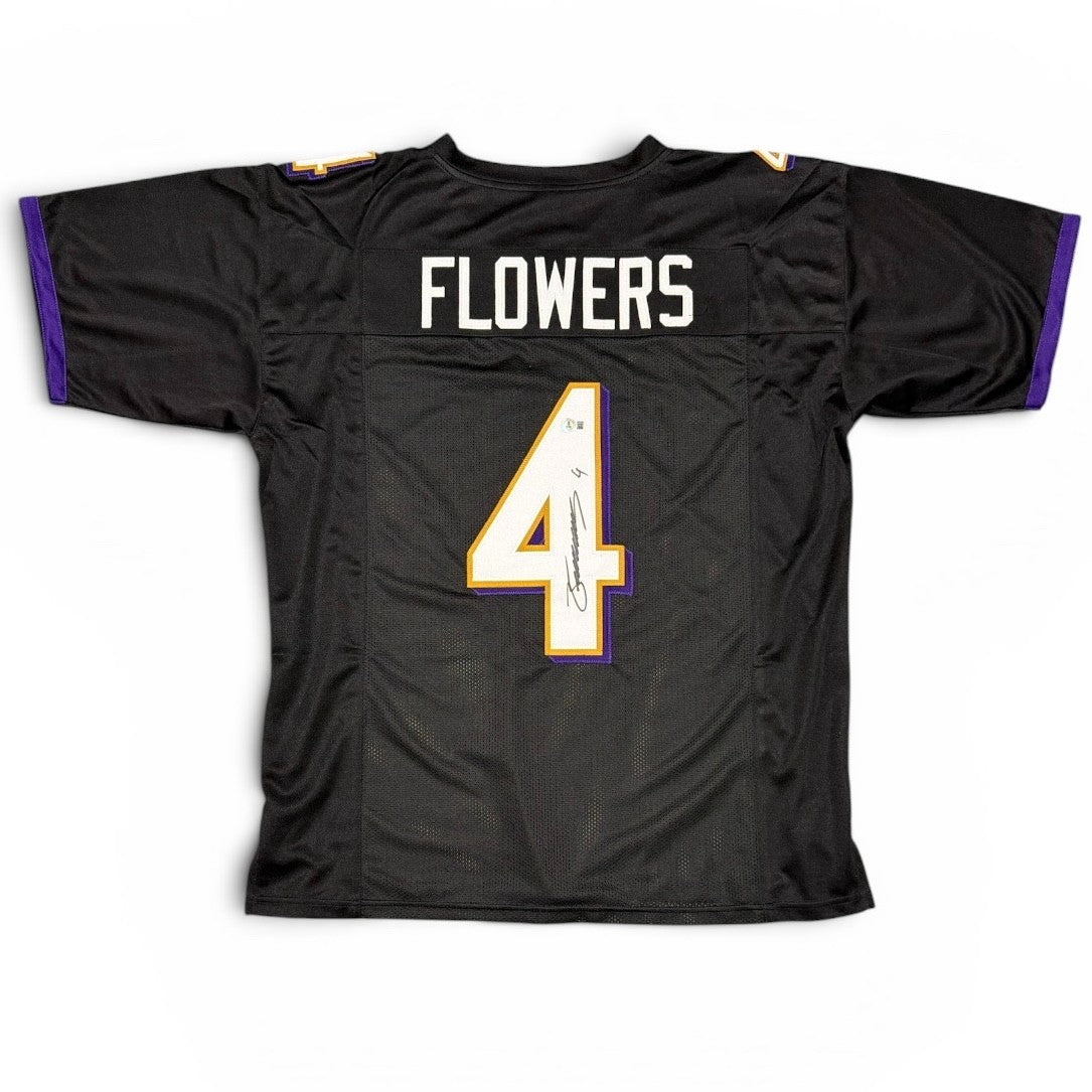 Zay Flowers Signed Baltimore Ravens Custom Jersey Beckett Witness BAS COA-Powers Sports Memorabilia