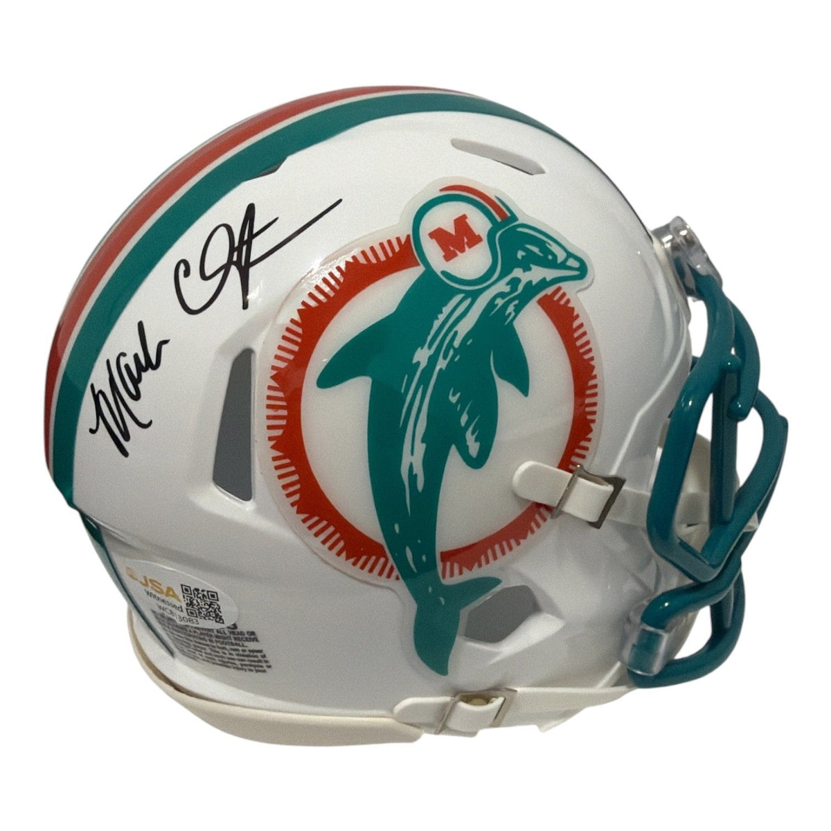 Mark Clayton Signed Autographed Miami Dolphins TB Mini Helmet JSA Witness COA-Powers Sports Memorabilia