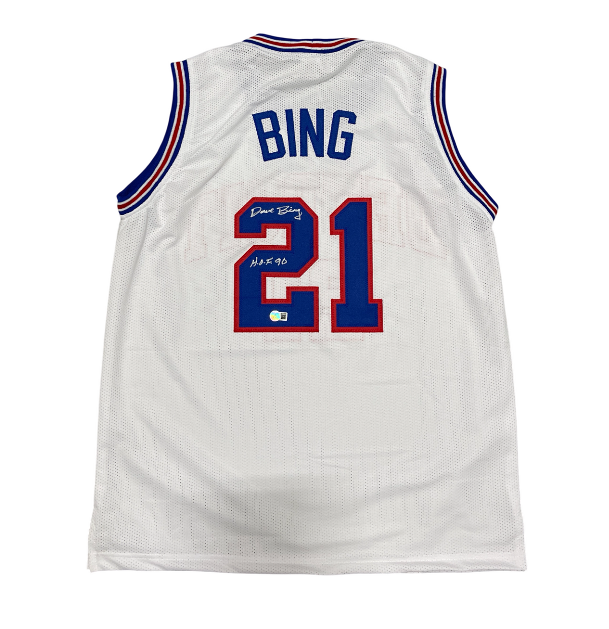 Dave Bing Signed Detroit Pistons Custom Jersey w/ HOF 90 Beckett Witness BAS COA-Powers Sports Memorabilia