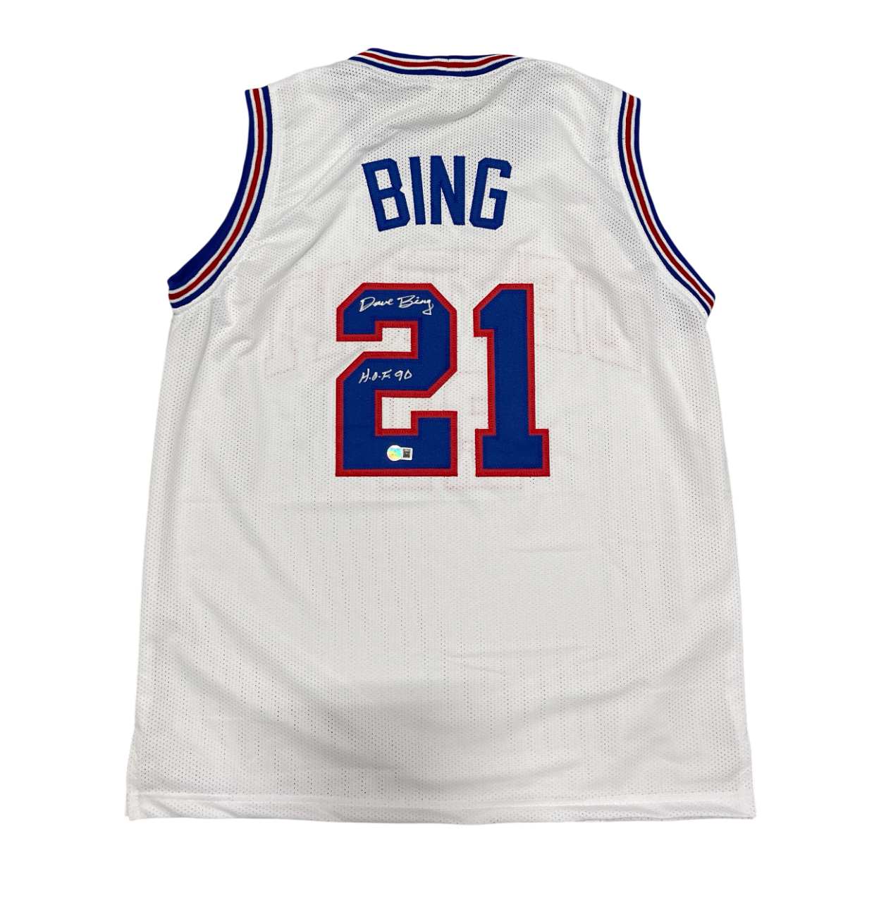 Dave Bing Signed Custom Jersey w/ HOF 90 Beckett Witness Authenticated-Powers Sports Memorabilia