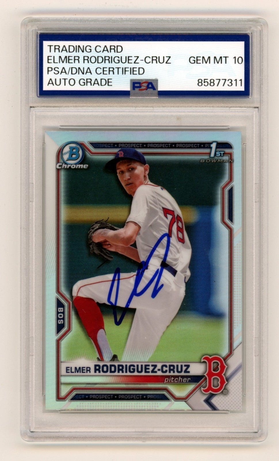 Elmer Rodriguez-Cruz 2021 Bowman Chrome 1st Refractor Signed Auto RC PSA 10 Auto-Powers Sports Memorabilia