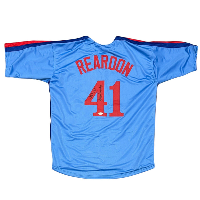 Jeff Reardon Signed Montreal Expos Blue Custom Jersey w/ 367 SV JSA Wit COA-Powers Sports Memorabilia