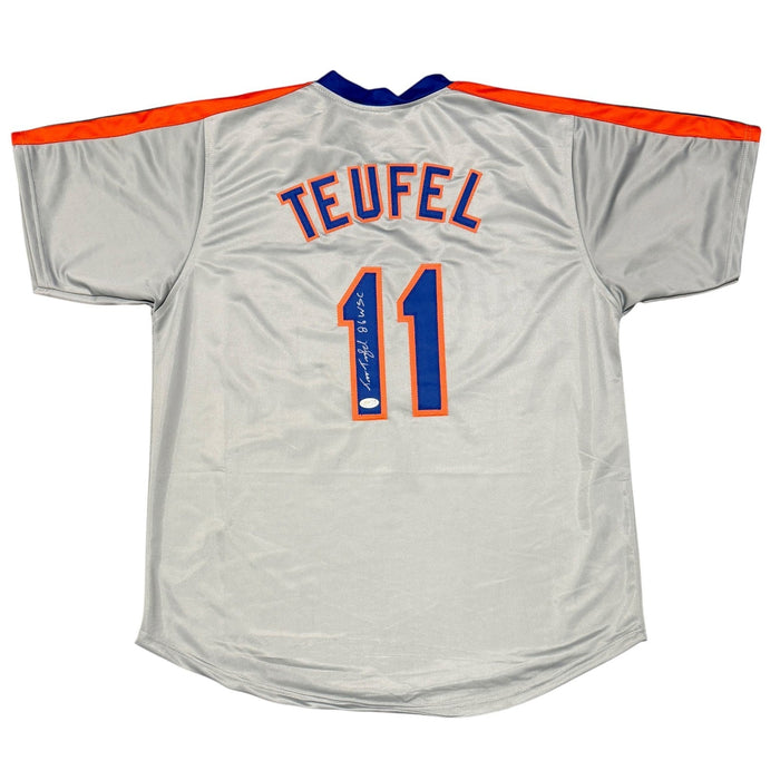 Tim Teufel Signed Custom Jersey w/ 86 WSC JSA Witness Authenticated-Powers Sports Memorabilia