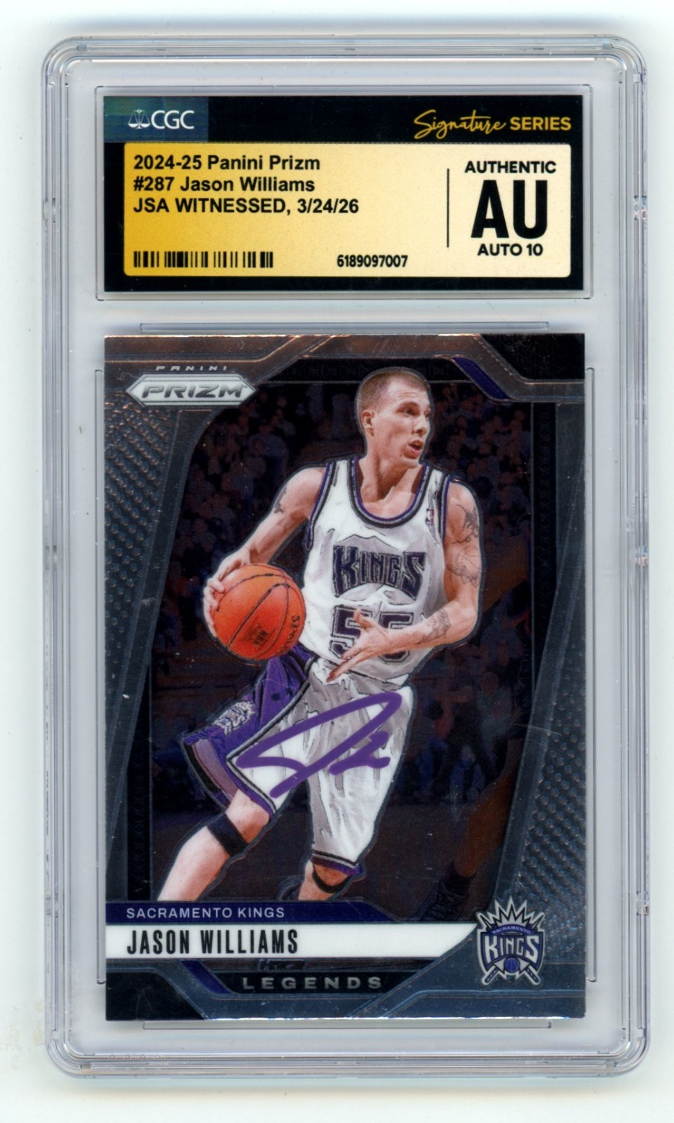 Jason Williams 2024-25 Panini Prizm #287 Signed JSA CGC Authentic 10 Auto Kings-Powers Sports Memorabilia
