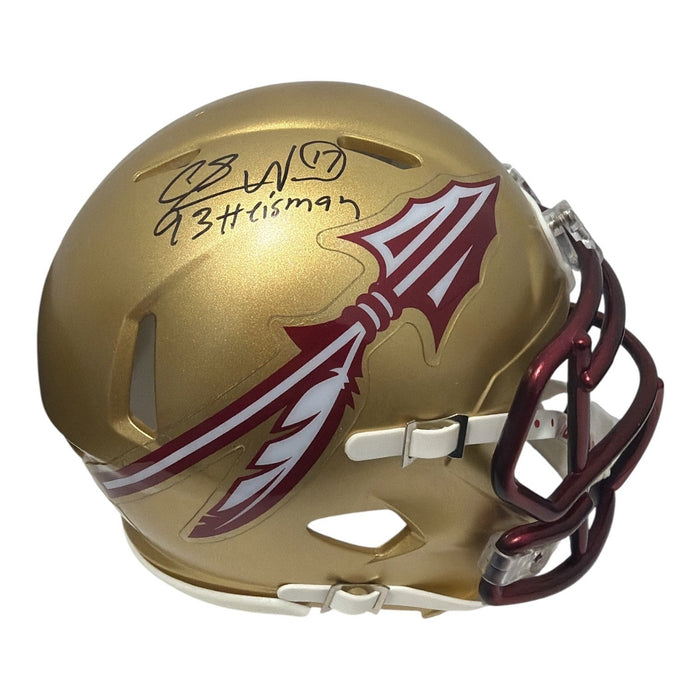 Charlie Ward Signed Florida State Gold Mini Helmet w/ 93 Heisman JSA Witness Authenticated-Powers Sports Memorabilia