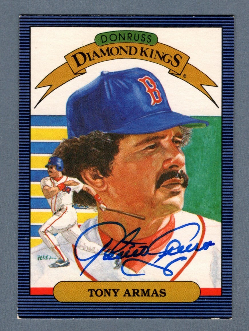 Tony Armas Signed 1986 Donruss Diamond Kings #5 LSCM Authenticated Boston Red Sox-Powers Sports Memorabilia