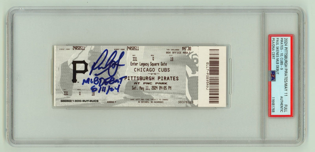 Paul Skenes Signed MLB Debut Ticket 5/11/2024 w/ Inscription PSA/DNA Authenticated-Powers Sports Memorabilia