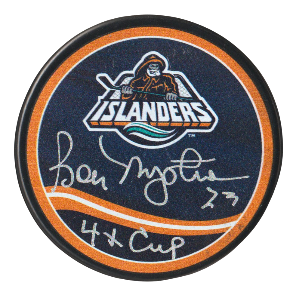 Bob Nystrom Signed Islanders Reverse Retro Puck w/ 4x Cup Beckett Wit BAS COA-Powers Sports Memorabilia