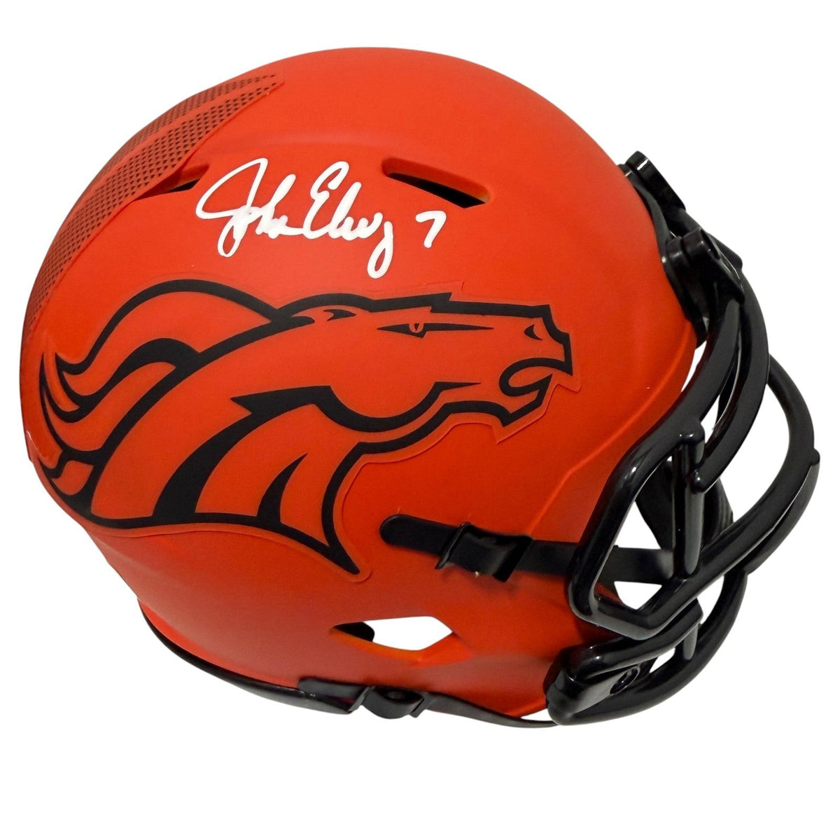 John Elway Signed Autographed Denver Broncos Rave Mini Helmet JSA COA-Powers Sports Memorabilia