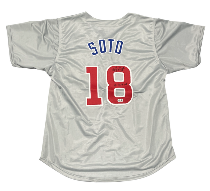 Geovany Soto Signed Chicago Cubs Custom Jersey w/ NL ROY 08 Beckett Wit BAS COA-Powers Sports Memorabilia