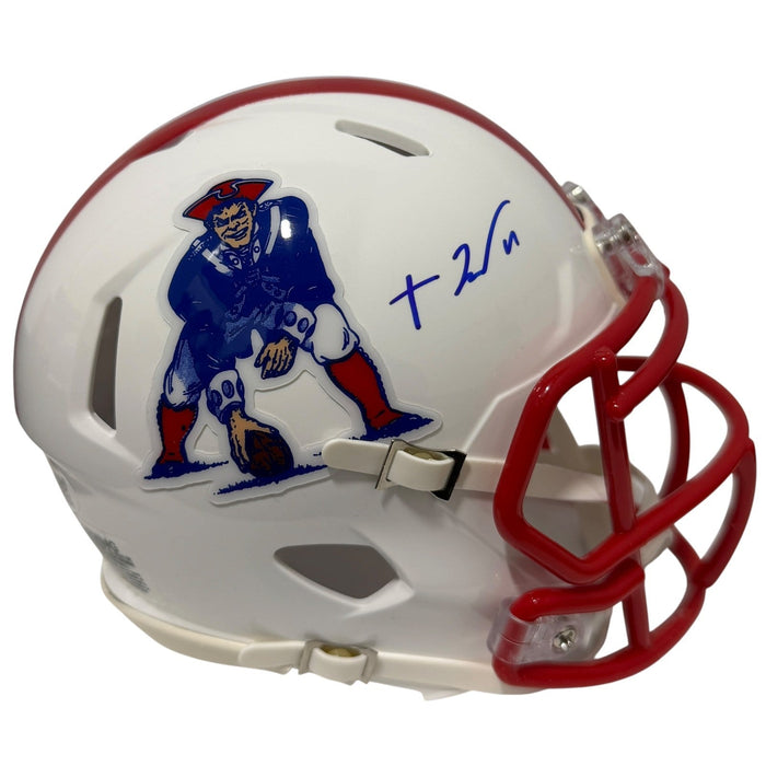 TreVeyon Henderson Signed New England Patriots TB Mini Helmet JSA Witness Authenticated-Powers Sports Memorabilia