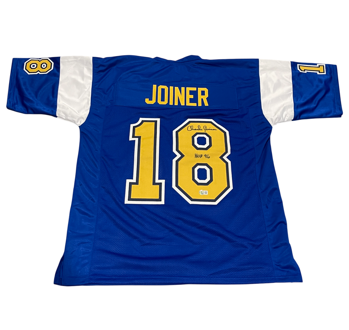 Charlie Joiner Signed Custom Jersey w/ HOF 96 Beckett Witness Authenticated-Powers Sports Memorabilia