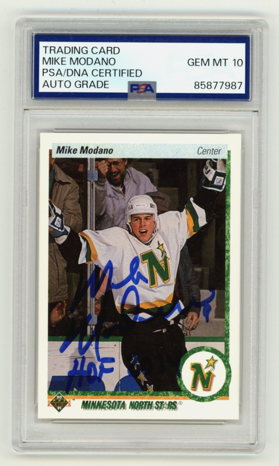 Mike Modano 1990-91 Upper Deck Signed Auto RC w HOF 2014 PSA 10 Auto North Stars-Powers Sports Memorabilia