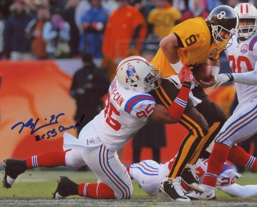 Tully Banta-Cain Signed Patriots 8x10 Photo w/ 2x SB Champ LSCM Authenticated #3-Powers Sports Memorabilia