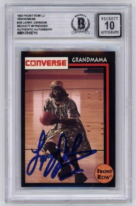 Larry Johnson 1993 Front Row #G3 Grandmama Converse Signed Beckett BGS 10 Auto-Powers Sports Memorabilia