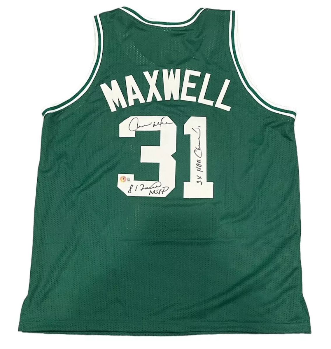 Cedric Maxwell Signed Custom Jersey w/ MVP + Champs Beckett Authenticated-Powers Sports Memorabilia