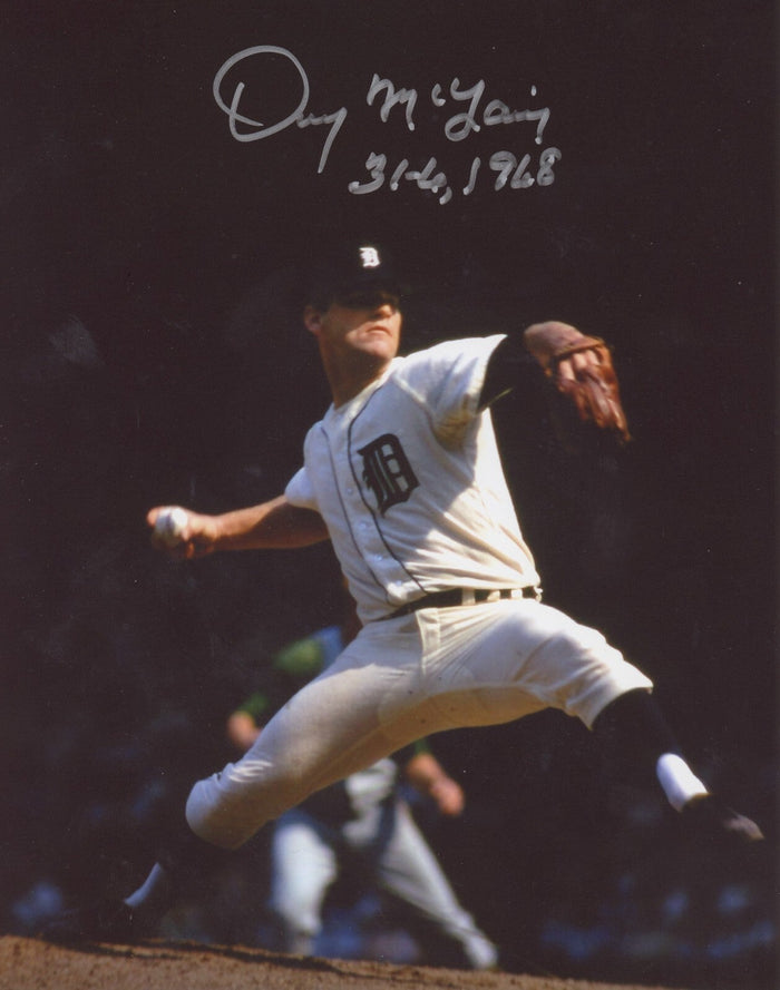 Denny McLain Signed Tigers 8x10 Photo w/ 31-6 1968 LSCM Authenticated #1-Powers Sports Memorabilia