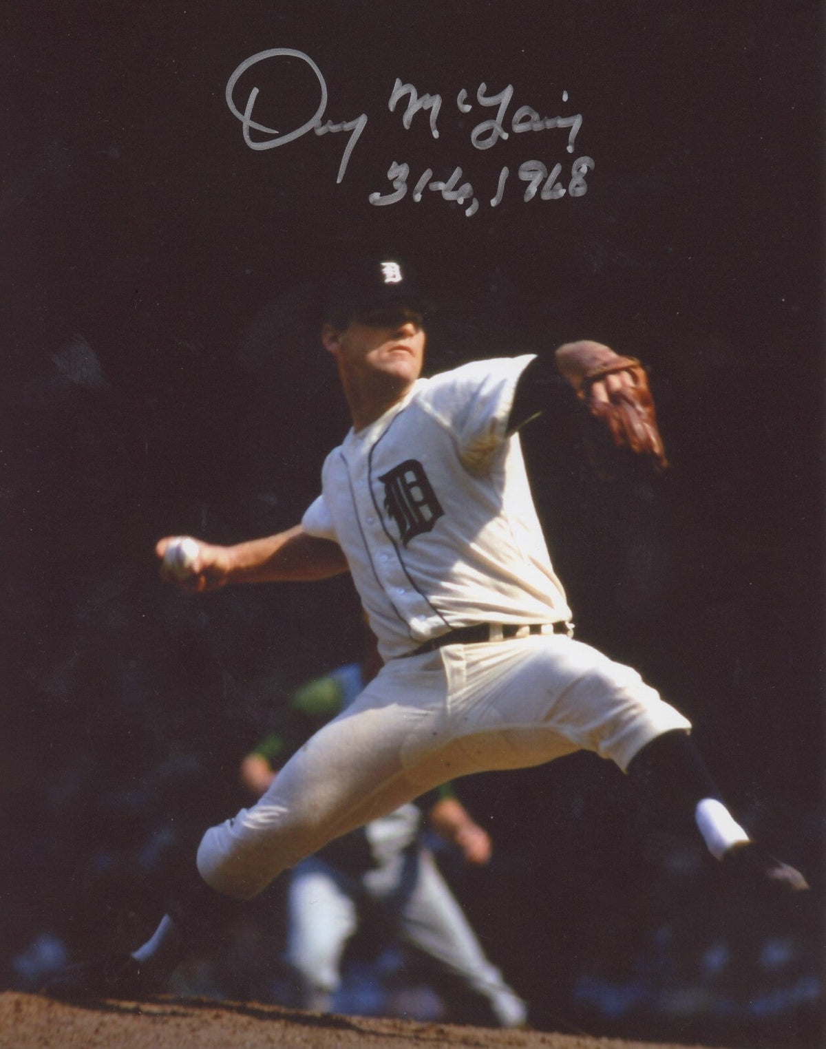 Denny McLain Signed Tigers 8x10 Photo w/ 31-6 1968 LSCM Authenticated #1-Powers Sports Memorabilia