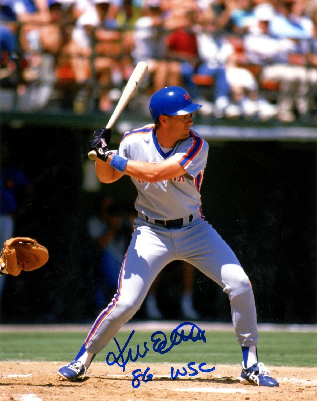 Kevin Elster Signed New York Mets 8x10 Photo w/ 86 WSC LSCM Authenticated #1-Powers Sports Memorabilia