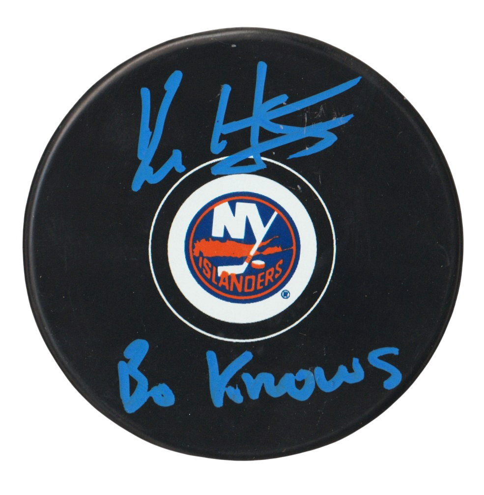 Bo Horvat Signed New York Islanders Puck w/ Bo Knows Beckett Witness BAS COA B-Powers Sports Memorabilia