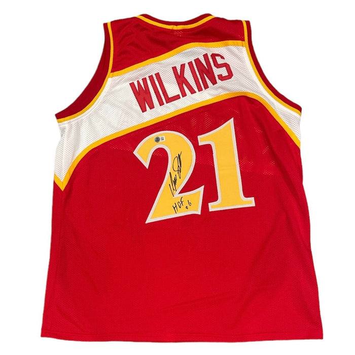 Dominique Wilkins Signed Custom Jersey w/ HOF 06 Beckett W Beckett Authenticated-Powers Sports Memorabilia