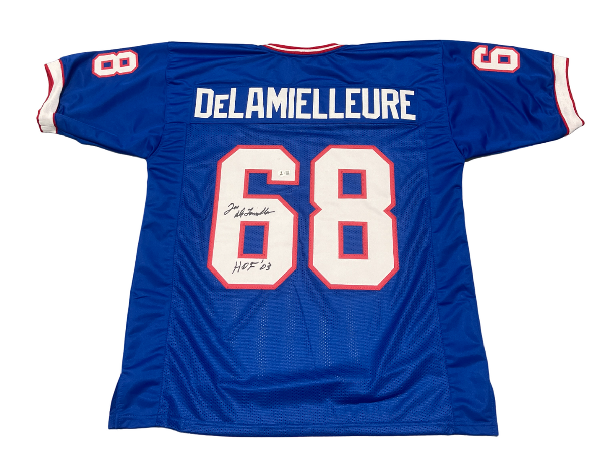 Joe DeLamielleure Signed Custom Jersey w/ HOF 03 Beckett W Beckett Authenticated-Powers Sports Memorabilia