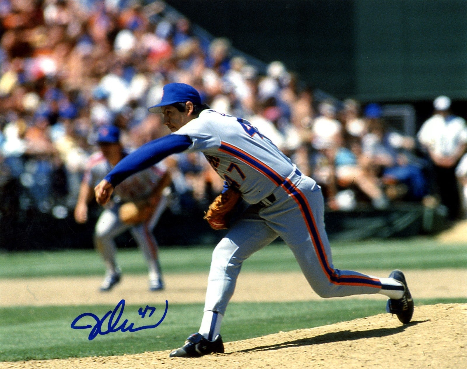 Jesse Orosco Signed New York Mets 8x10 Photo LSCM Authenticated-Powers Sports Memorabilia