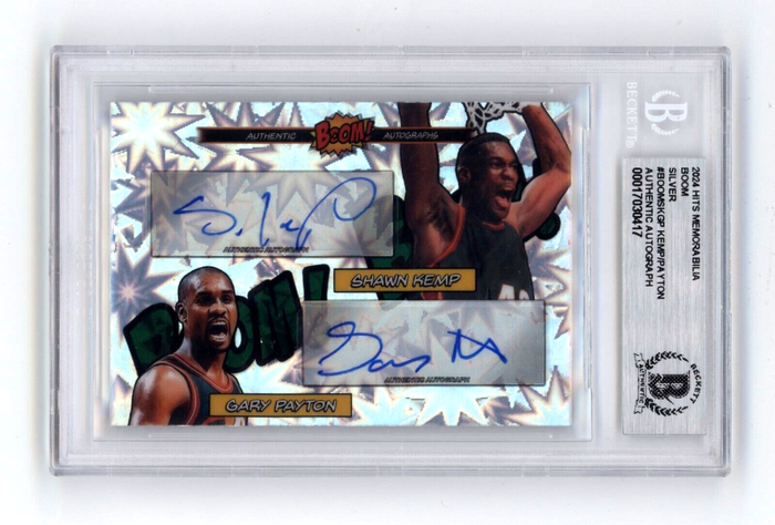 Shawn Kemp & Gary Payton 2024 Hits BOOM Silver Dual Signed BGS BAS Auto Sonics-Powers Sports Memorabilia