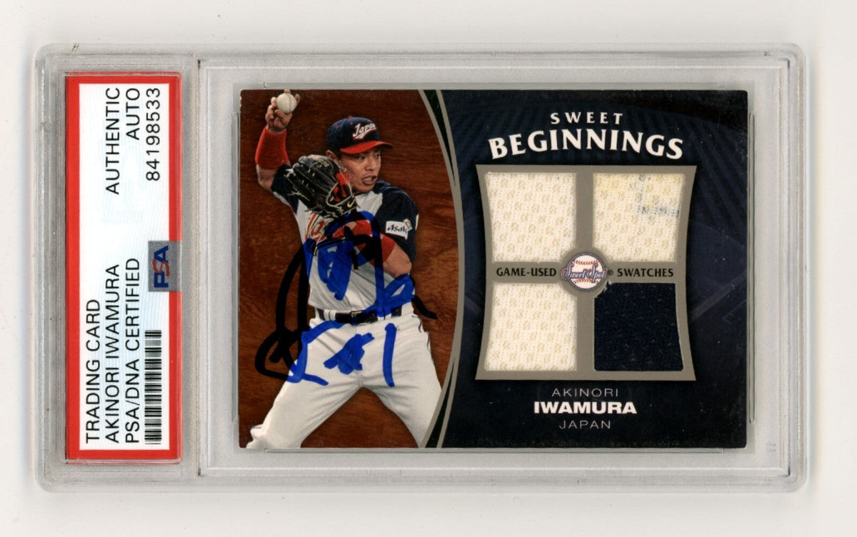 Akinori Iwamura 2006 Sweet Spot Beginnings Swatches WBC Jersey Signed PSA Auto-Powers Sports Memorabilia