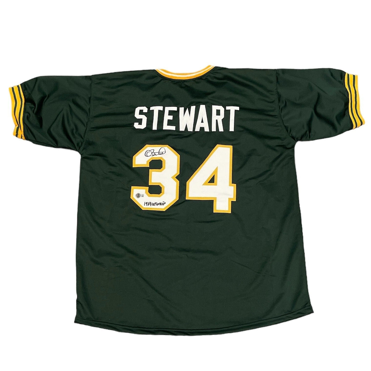 Dave Stewart Signed Oakland Athletics Custom Jersey 89 WS MVP Beckett W BAS COA-Powers Sports Memorabilia