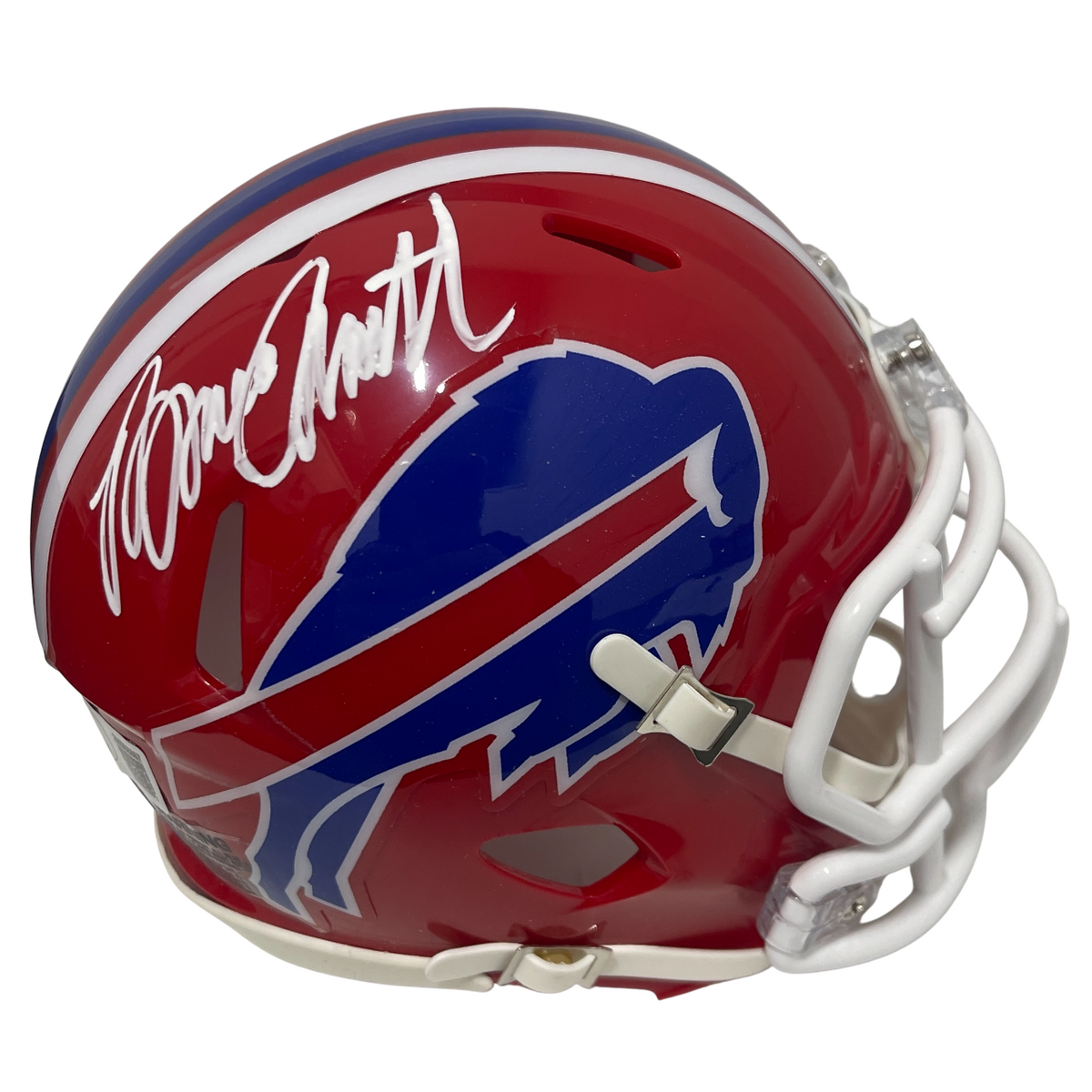Bruce Smith Signed Buffalo Bills TB Mini Helmet Beckett Witness Authenticated-Powers Sports Memorabilia