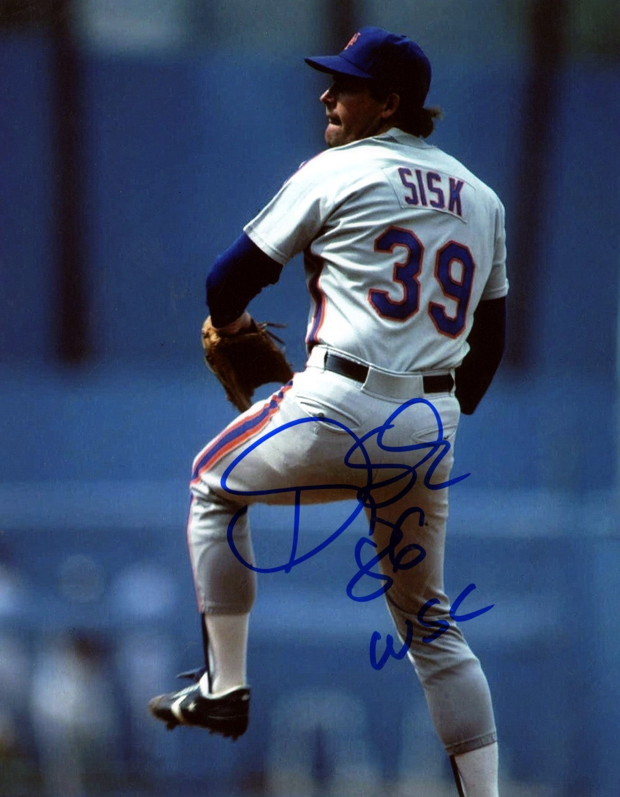 Doug Sisk Signed New York Mets 8x10 Photo w/ 86 WSC LSCM Authenticated #1-Powers Sports Memorabilia