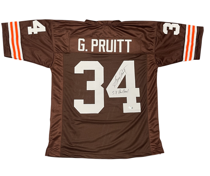 Greg Pruitt Signed Custom Jersey w 5 Pro Bowl Beckett W Beckett Authenticated-Powers Sports Memorabilia