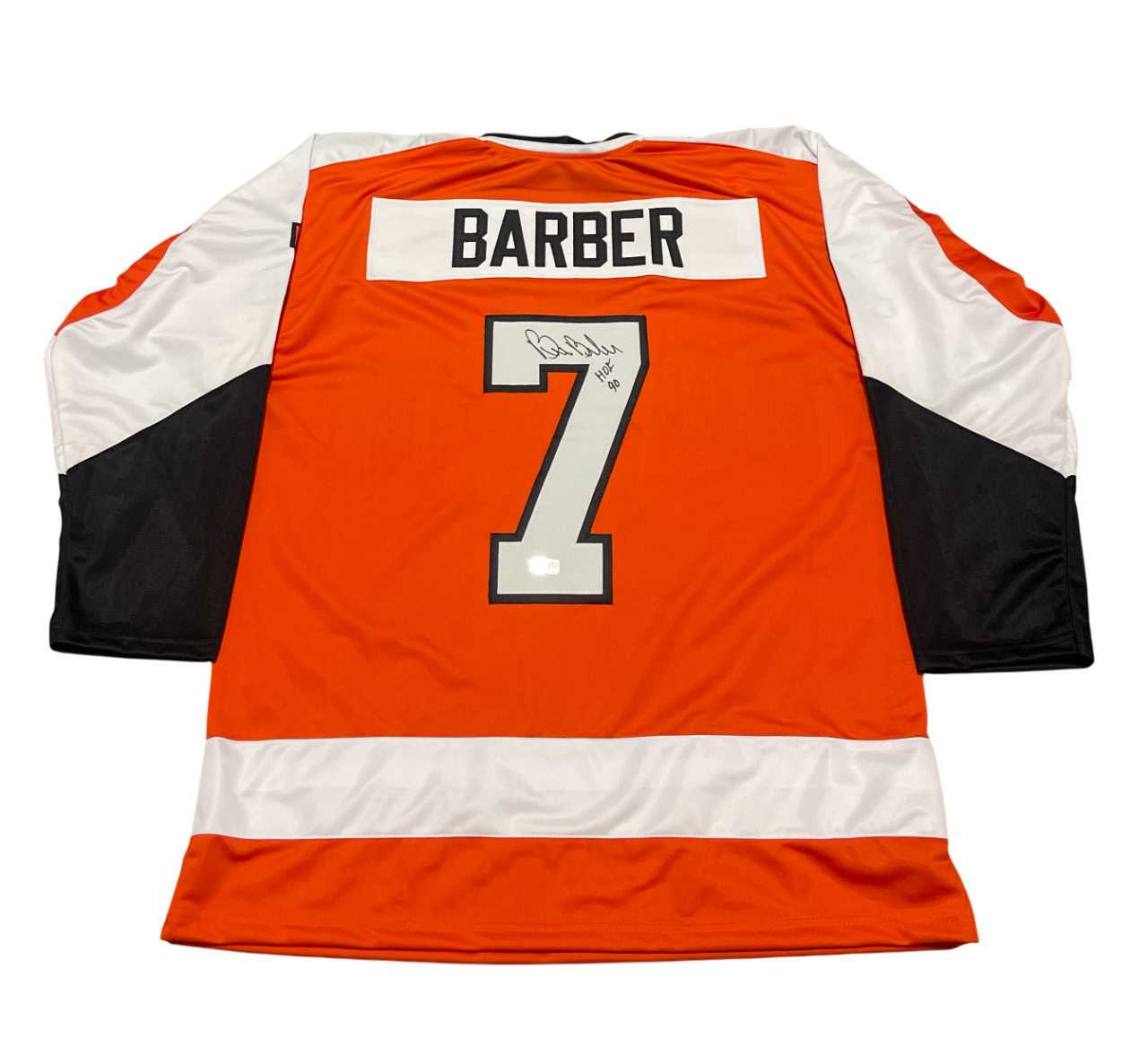 Bill Barber Signed Flyers Custom Jersey w/ HOF 90 Beckett Witness Authenticated-Powers Sports Memorabilia