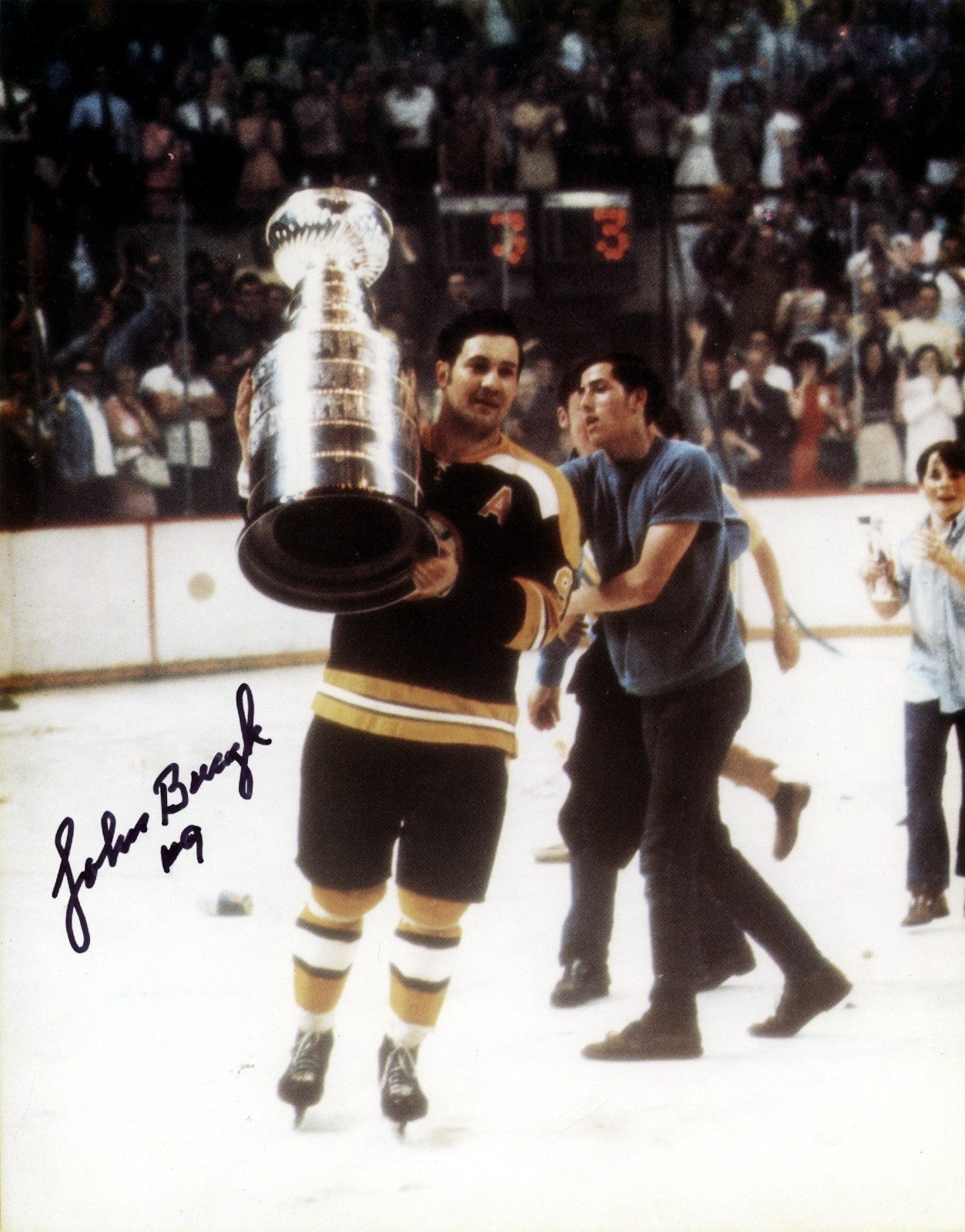 Johnny Bucyk Signed Boston Bruins 5x7 Photo LSCM Authenticated-Powers Sports Memorabilia