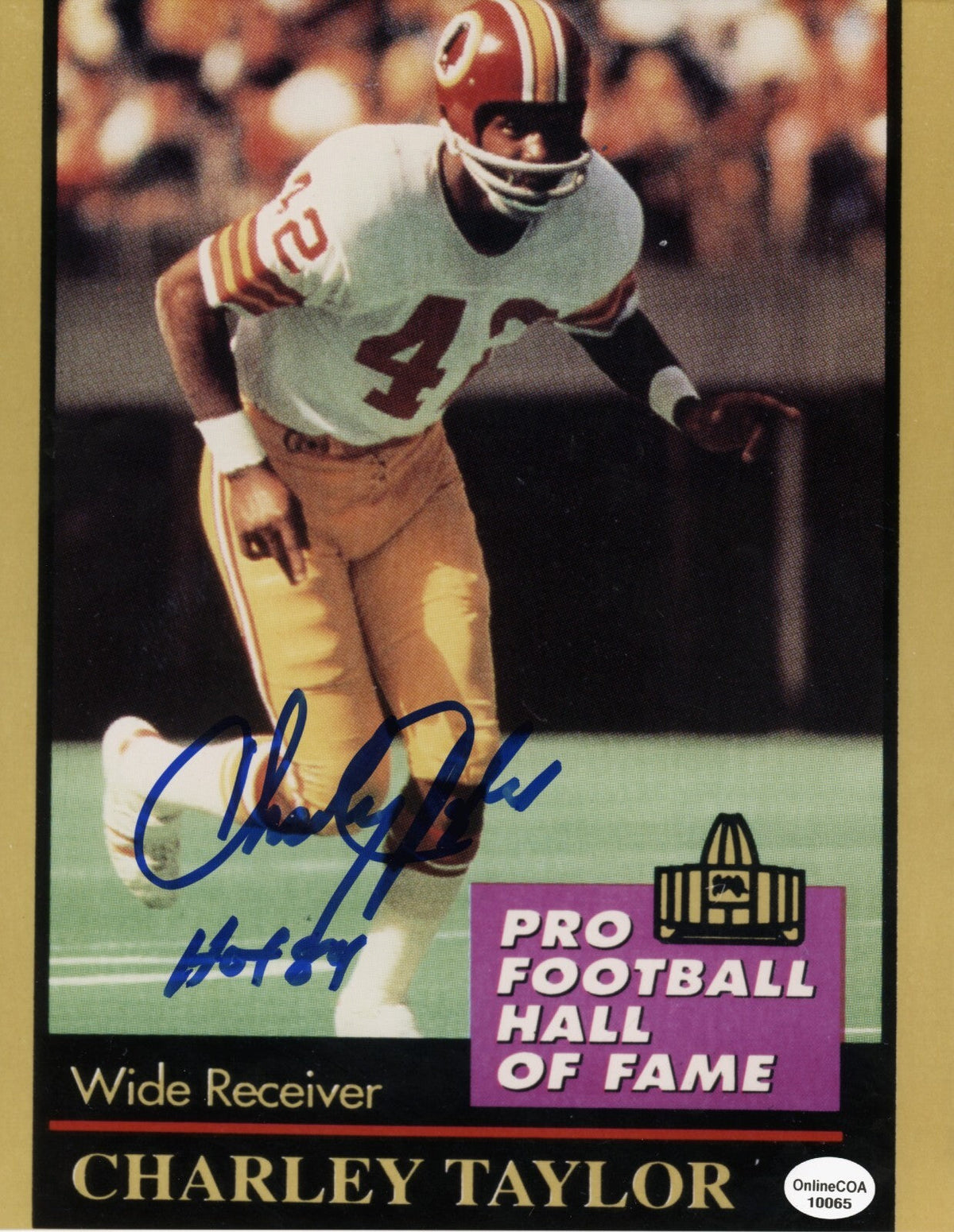 Charley Taylor Signed Washington Redskins 8x10 Photo HOF 84 LSCM Authenticated-Powers Sports Memorabilia