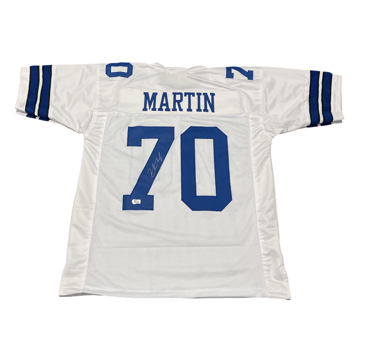 Zack Martin Signed Dallas Cowboys Custom White Jersey Beckett Witness BAS COA-Powers Sports Memorabilia