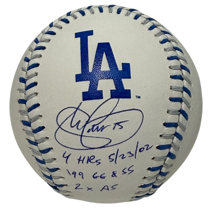 Shawn Green Signed Dodgers Logo Baseball w/ 3 Insc JSA Witness Authenticated-Powers Sports Memorabilia
