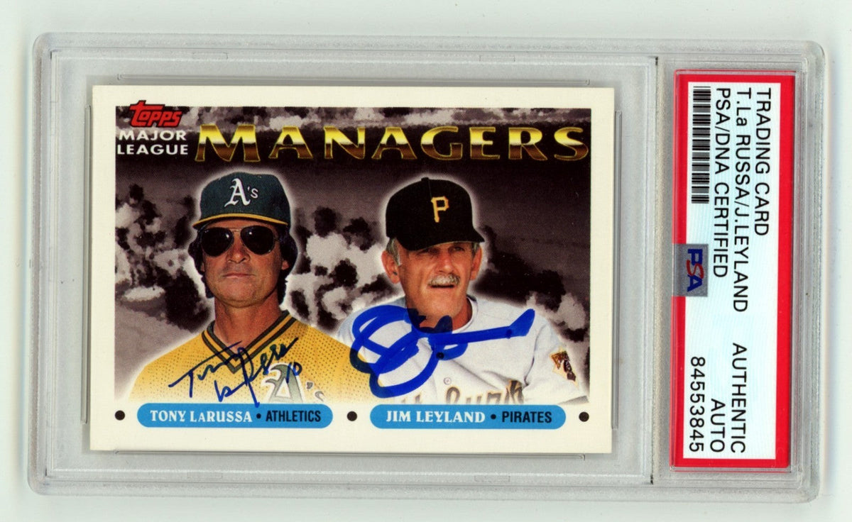 Tony La Russa & Jim Leyland 1993 Topps #511 Managers Dual Signed Auto PSA Auto-Powers Sports Memorabilia