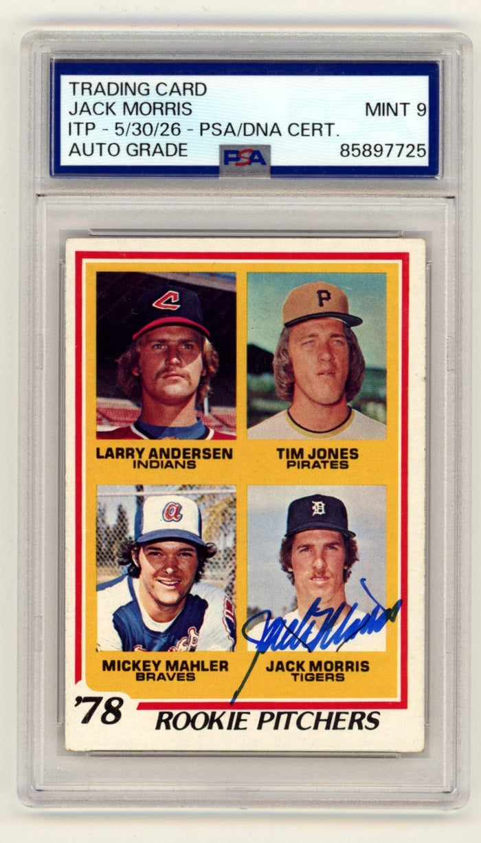 Jack Morris 1978 Topps #703 Rookie RC Signed PSA ITP 9 Auto Detroit Tigers HOF-Powers Sports Memorabilia