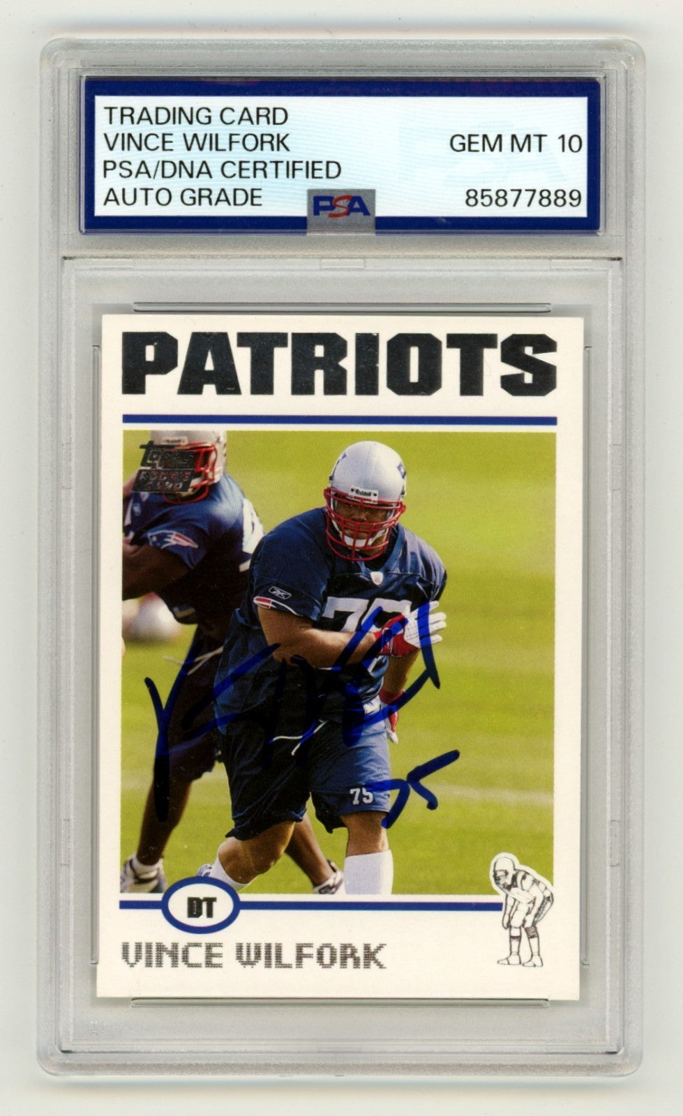 Vince Wilfork 2004 Topps #327 Signed Rookie RC PSA 10 Auto New England Patriots-Powers Sports Memorabilia