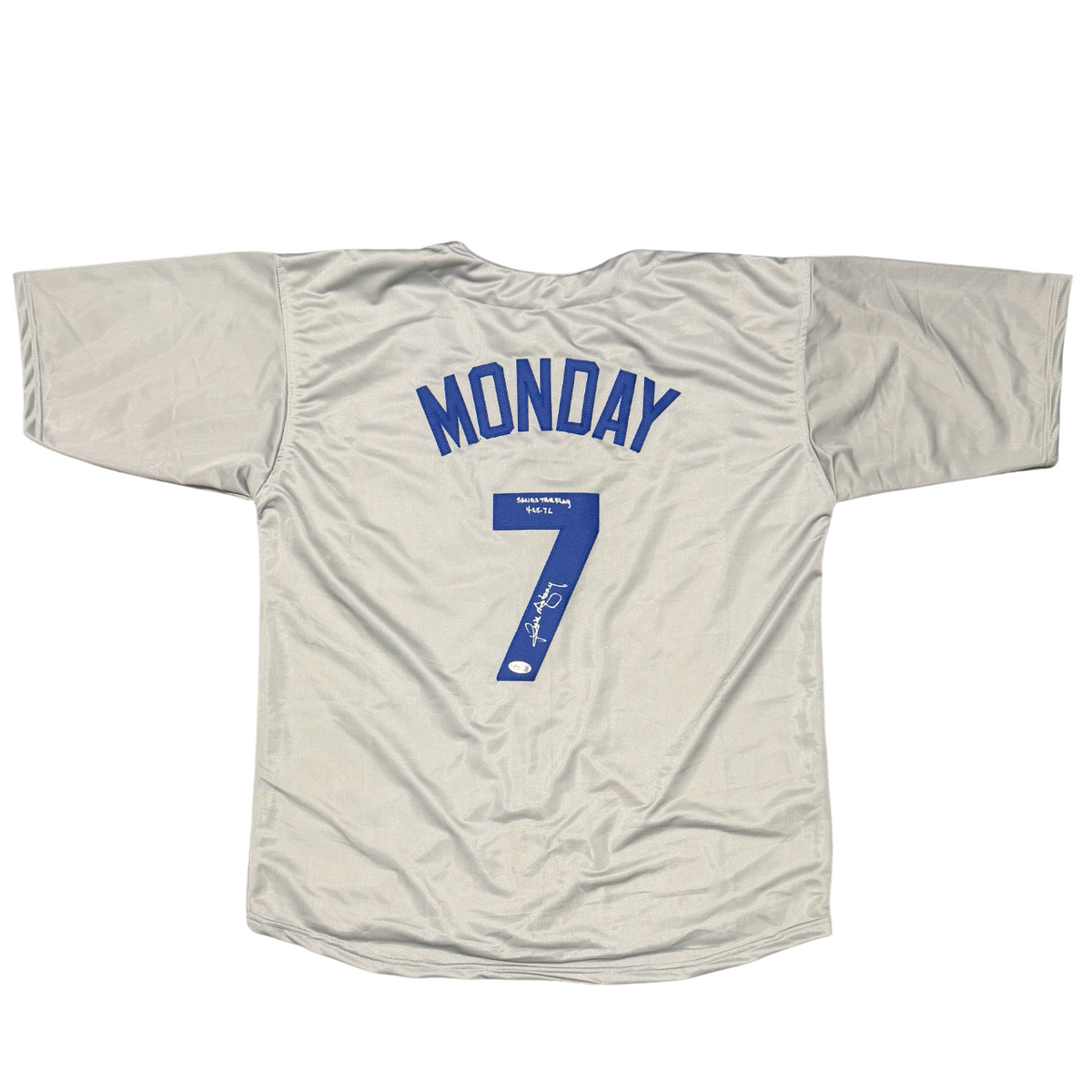Rick Monday Signed Custom Jersey w/ Save The Flag 4/25/76 JSA Witness Authenticated-Powers Sports Memorabilia