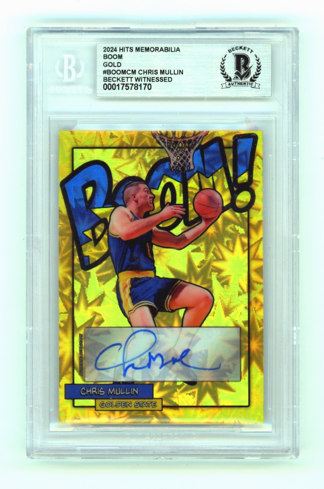 Chris Mullin 2024 Hits Memorabilia BOOM Gold /10 Signed BGS BAS Auto Warriors-Powers Sports Memorabilia