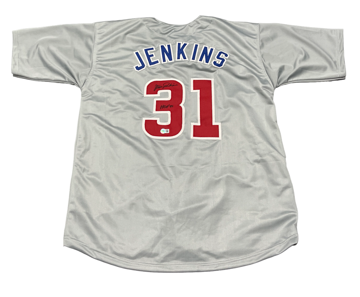 Fergie Jenkins Signed Chicago Cubs Custom Jersey w/ HOF 91 Beckett Wit BAS COA-Powers Sports Memorabilia