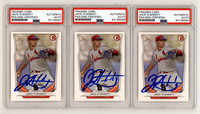 Jack Flaherty 2014 Bowman Draft DP30 1st Rookie RC Signed PSA/DNA Authenticated-Powers Sports Memorabilia