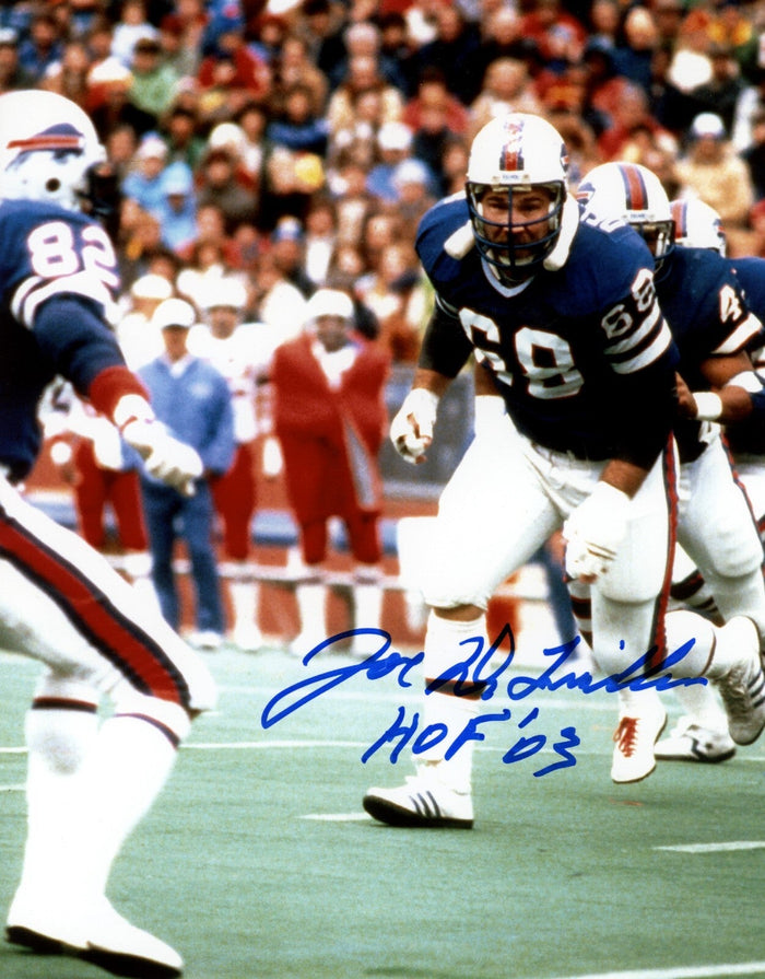 Joe DeLamielleure Signed Buffalo Bills 8x10 Photo w/ HOF 03 LSCM Authenticated #1-Powers Sports Memorabilia
