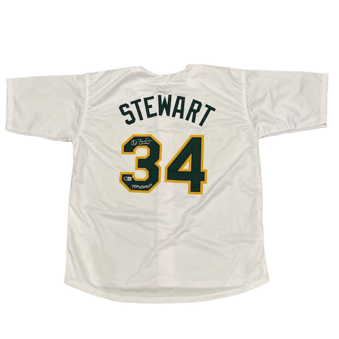 Dave Stewart Signed Oakland Athletics Custom Jersey 89 WS MVP Beckett W BAS COA-Powers Sports Memorabilia
