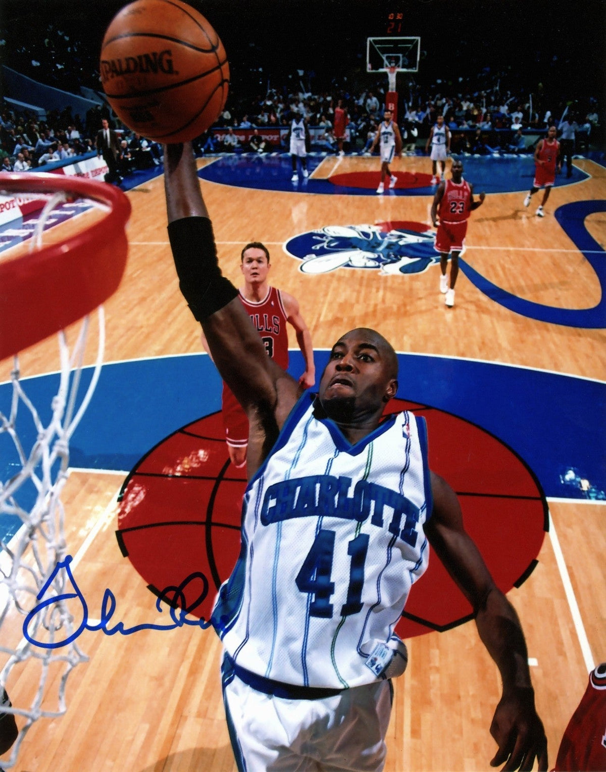 Glen Rice Signed Charlotte Hornets 8x10 Photo LSCM Authenticated-Powers Sports Memorabilia
